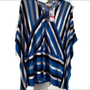 Michael Kors Striped Blouse Tunic Top